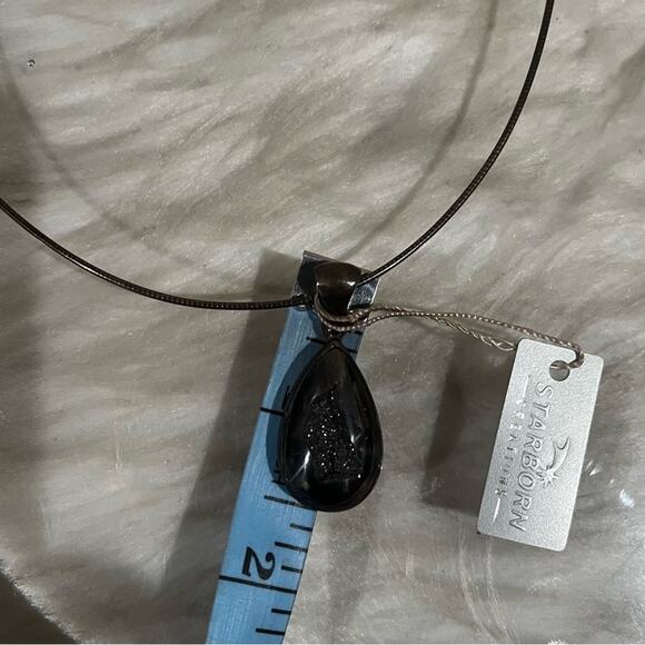 NEW Starborn Jewels Quartz Druzy Dragon Teardrop Sterling Silver Pendant 90s NWT - Picture 12 of 13